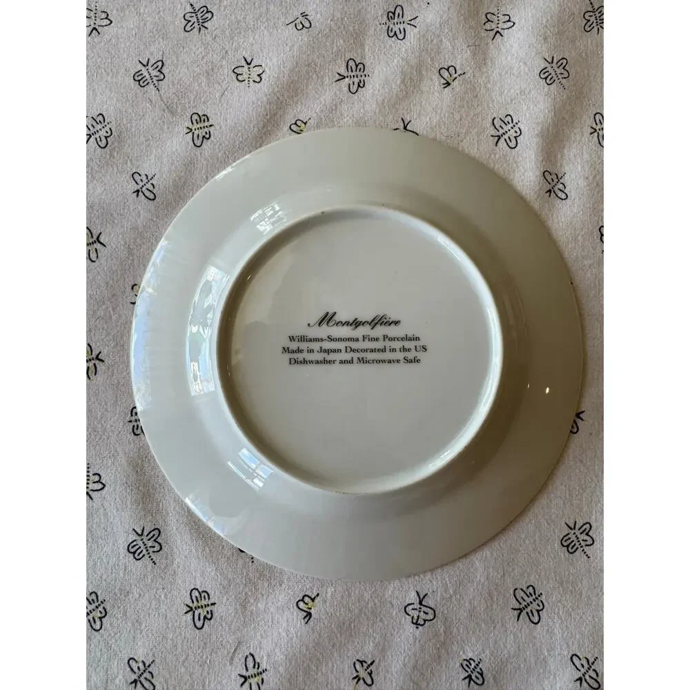 Williams Sonoma Hot Air Balloon Montgolfière Salad Plates x4 wall decor
